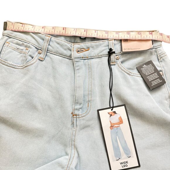 BCBGeneration Wide Leg High Waist Jeans Light Wash 9/29 lightblue 5 pockets new - Picture 4 of 13